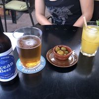 Olives and drinks   at Bistro Arbol in Lanzarote