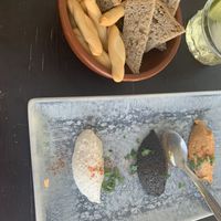 Trio of dips with bread  at Bistro Arbol in Lanzarote