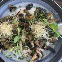 Flatbread with mushrooms  at Bistro Arbol in Lanzarote