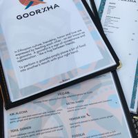 menu labels vegan options  at Goorsha in Durham