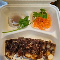 Crispy pork belly with pickled carrots at Rendezvous du Vietnam in Cairns