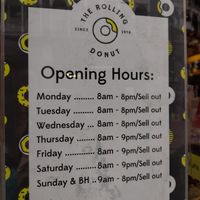 Opening hours as of October 2024 at The Rolling Donut - Dublin 2 in Dublin