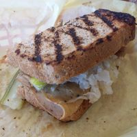 meatless Tofurky Reuben  at Mustard's Last Stand in Boulder