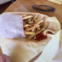 Large fries   at Mustard's Last Stand in Boulder