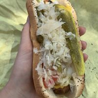 Veggie dog at Mustard's Last Stand in Boulder