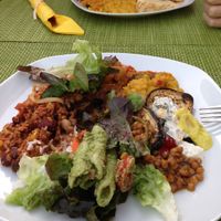 One (of many) colorful plates from the all-you-can-eat buffet at Past & Future in Fuerteventura