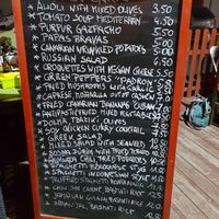 Menu at Past & Future in Fuerteventura