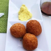 Best vegan deep fried cheese balls 💚💞 at Past & Future in Fuerteventura