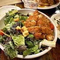 Vegan fried chicken kale Caesar   at Oak  in Seattle
