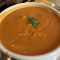 Vegan tomato soup at Oak  in Seattle