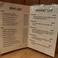Wine & dessert at Bombay Deluxe in Anchorage