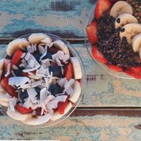 Acai and Choc Nut Smoothie Bowls at Nood Cafe in Leederville