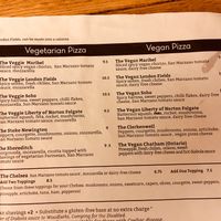 Veg menu at Wedge Issue Pizza in London