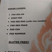 Vegan options at OnThai in Ljubljana