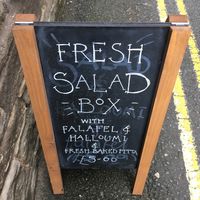 signboard  at Leaf in Hay-on-wye