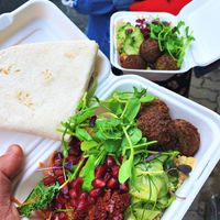 Falafel and all the trimmings at Leaf in Hay-on-wye