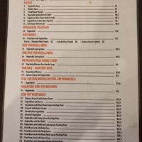 Vegan menu at Viet Pearl in Northcote