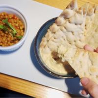 vegan cous cous, flatbread, crackers and chilli hummus at De Vere Cotswold Water Park in South Cerney