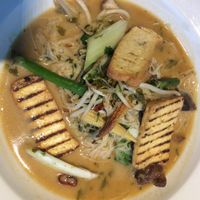 Smoked chargeilled tofu with vermicelli noodles, shiitake mushroom in Asian broth: vegan! at De Vere Cotswold Water Park in South Cerney