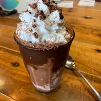 Vegan frozen hot chocolate. So good!! at Mutari Chocolate House & Factory in Santa Cruz