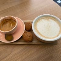 Espresso and Chai latte   at Vero Caffe in Bruges