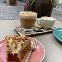 Carrotcake with speculooscreme  at Vero Caffe in Bruges