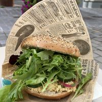 Bagel with vegan eggsalad  at Vero Caffe in Bruges