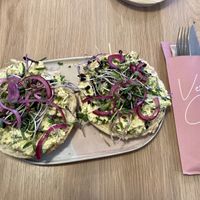 Tofu "egg" salad bagel   at Vero Caffe in Bruges