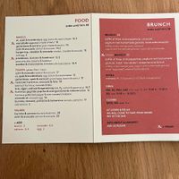 Menu  at Vero Caffe in Bruges