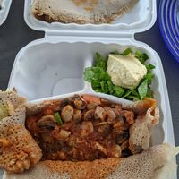 Mushroom tibs at Cafe Romanat in Oakland