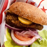 Vegetarian burger at Ebbas Fik in Helsingborg