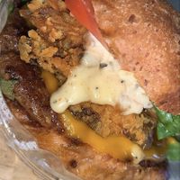King oyster burger  at Veggie Castle in Jamaica