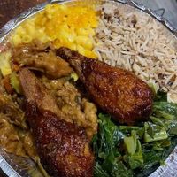 The macaroni and cheese is so good   at Veggie Castle in Jamaica
