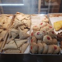 Caribbean specialties: Cheese roll, pineapple tart, bean pie, currant roll. at Veggie Castle in Jamaica