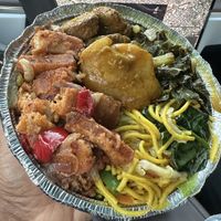 2 Protein take-out plate from buffet  at Veggie Castle in Jamaica