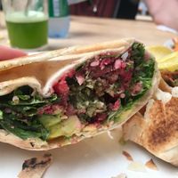 Falafel wrap (vegan) at Cafe Stepping Stone in Cartagena