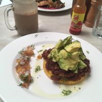 Vegan tostada at Cafe Stepping Stone in Cartagena