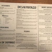 Menu in Spanish  at Cafe Stepping Stone in Cartagena