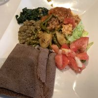 My plate of delicious Ethiopian food from Buffet!   at EthioStar in Stockholm