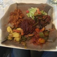 Yetsom Beyaynetu (4 vegan stews on injeera) at EthioStar in Stockholm