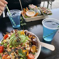 Wrap menu with tempeh & salad menu with falafel at The Organic Boho in Copenhagen