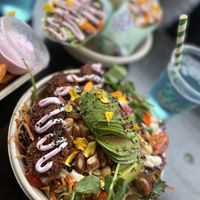 Salad with falafel  at The Organic Boho in Copenhagen