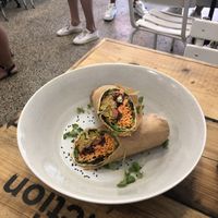 I am loved wrap with falafel at The Organic Boho in Copenhagen