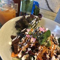 Sallad bowl with temphe at The Organic Boho in Copenhagen
