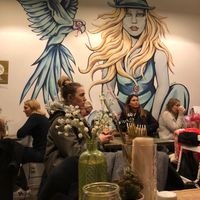 Beautiful mural on the wall! So cool! at The Organic Boho in Copenhagen