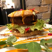 Incredible burger yum ?  at The Organic Boho in Copenhagen