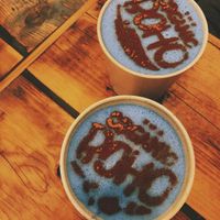 Blue Spirulina Latte at The Organic Boho in Copenhagen