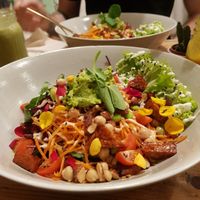 Salad with tempeh at The Organic Boho in Copenhagen