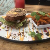 Falafel burger at The Organic Boho in Copenhagen