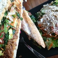 Panini de 'arrachera' at Nadis Go Vegan in Torreon